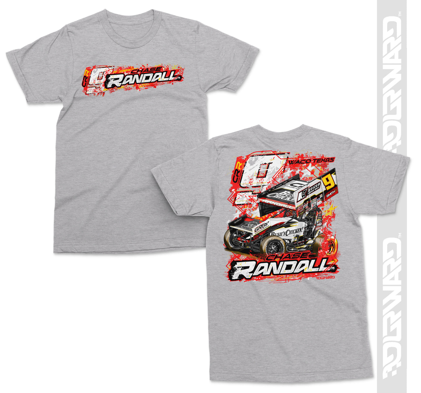 Back in Red T-Shirt - Ash Gray